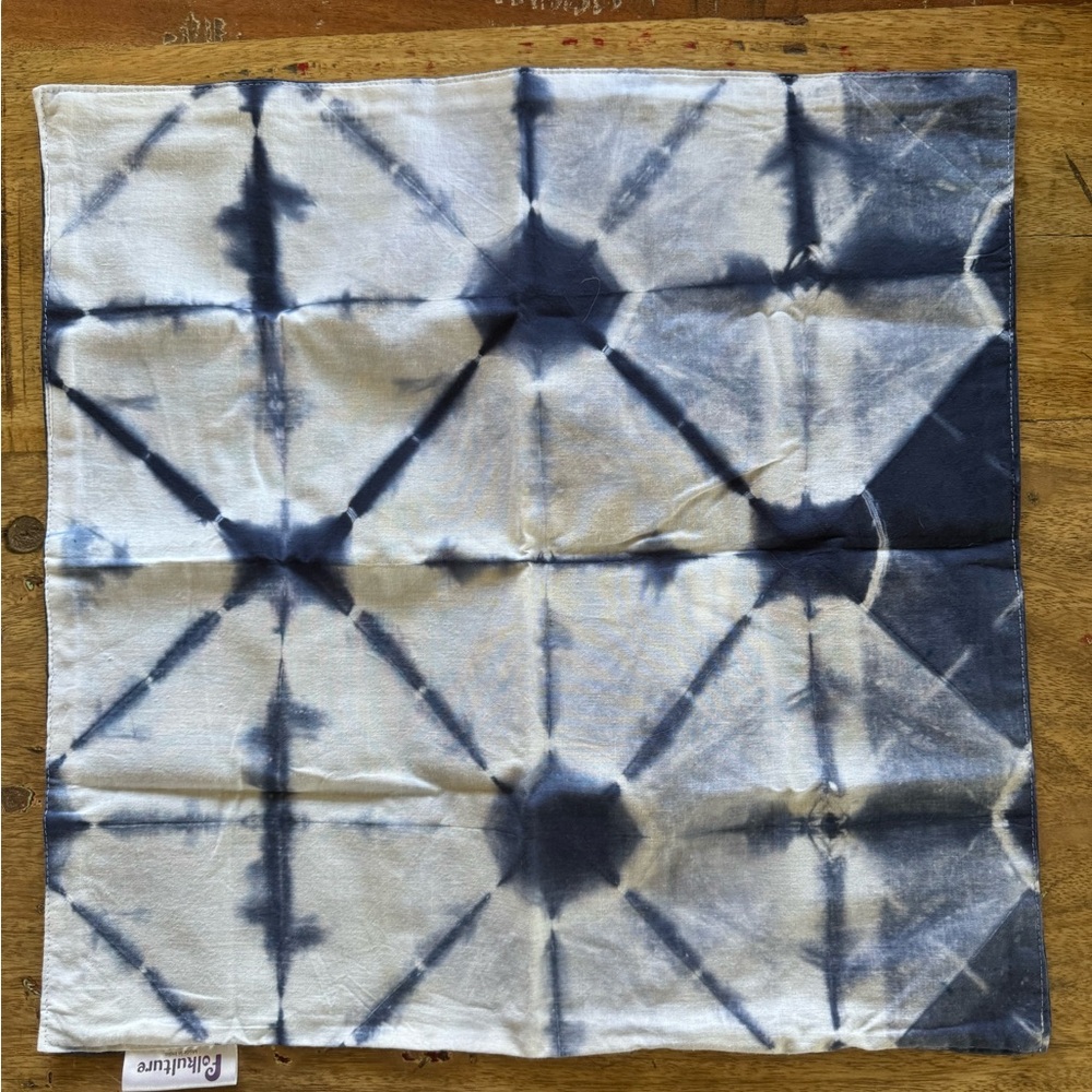 Blue and white boho style 18in x 18 in decorative throw pillow covers.
